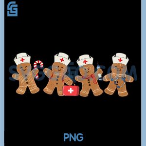 Nurse Cute Gingerbread PNG, Christmas Holiday Nurses PNG
