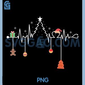 Christmas Tree Heartbeat Funny PNG, Nursing Christmas PNG