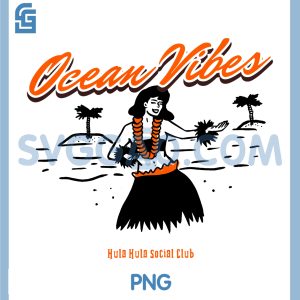 Ocean Vibes PNG, Retro Beach Graphic PNG