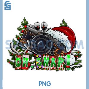Oh Snap Funny PNG, Photography Reindeer Camera PNG, Christmas Holiday PNG