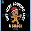 Gingerbread Looking Like A Snack PNG, Cute Coffee Christmas Fun PNG