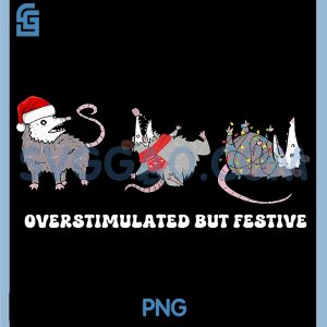 Overstimulated Opossum Xmas Mood PNG, Festive Funny Possum PNG