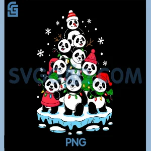 Panda Christmas Tree PNG, Panda Lover Xmas Squad PNG