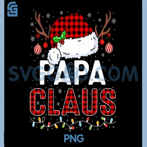 Papa Claus PNG, Christmas Lights Santa Hat PNG