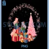 Pig Light Snow Xmas PNG, Merry Christmas Hat Santa PNG