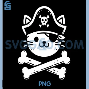 Pirate Cat PNG, Crossbones Cat Lover PNG, Cats Kitten Owner PNG