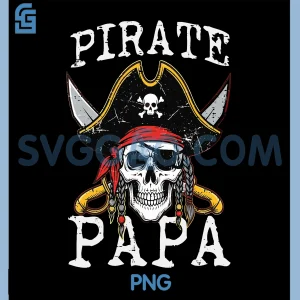 Pirate Papa PNG, Skull Family Matching PNG