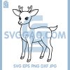 Simple Baby Deer Line Drawing SVG, Cute Standing Fawn Outline Design SVG