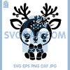 Sweet Baby Reindeer Clipart SVG, Charming Sitting Deer Line Art SVG