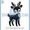 Cute Standing Reindeer Clipart SVG, Kawaii Baby Deer Forest Style SVG