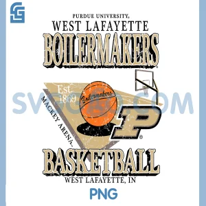 Boilermakers Basketball PNG, Vintage Mackey Arena White PNG