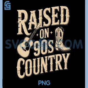 Raised on 90s Country PNG, Vintage Southern Music PNG
