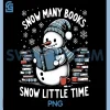 Snowman So Many Books PNG, Funny Christmas PNG