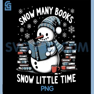 Snowman So Many Books PNG, Funny Christmas PNG