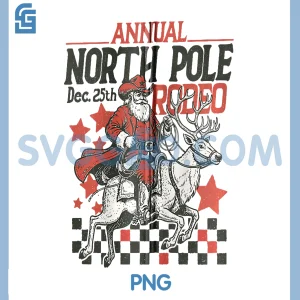 Cowboy Santa Riding Reindeer PNG, Western Christmas Art PNG