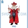 Merry Christmas Howdy PNG, Santa Cowboy Western PNG