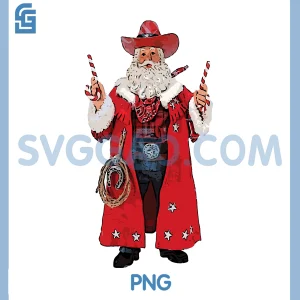 Merry Christmas Howdy PNG, Santa Cowboy Western PNG