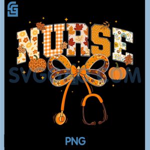Pumpkin Nurse Life Stethoscope PNG, Fall Autumn Funny Nurse PNG