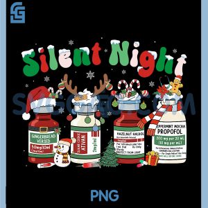 Silent Night ICU PNG, Nurse Propofol Christmas PNG