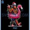 Santa Bigfoot Flamingo PNG, Christmas Light PNG, Funny Rock Sasquatch PNG