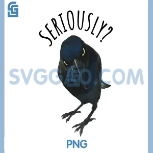 Seriously PNG, Funny Crow Sarcastic PNG, Quote Lover Crow PNG