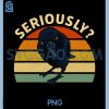Sarcastic Crow Asking Seriously Over Retro Sunset PNG, Funny Moody Black Bird PNG