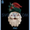 Smiling Santa With Holly PNG, Festive Christmas PNG