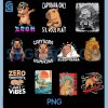 Funny Capybara Meme Bundle PNG, Cute Kawaii Capybara Cartoon Designs PNG Bundle