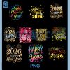 Colorful Happy New Year 2026 PNG Bundle, Retro Neon Typography Festive Style PNG Bundle