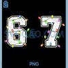 Christmas Lights Number Six Seven PNG Bundle, Festive 6 7 Holiday Digits Art PNG Bundle