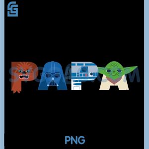 Star Wars Papa PNG, Character Letters Family Trip Matching PNG