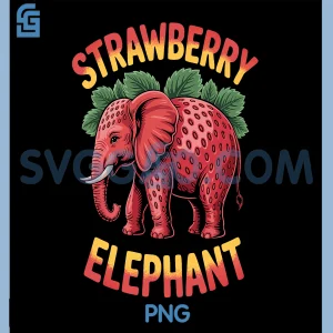 Strawberry Elephant PNG, Cute Meme Italian Brainrot PNG
