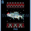 Striped Bass Fish PNG, Santa Hat Ugly PNG, Christmas Light PNG