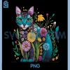 Stunning Blue Cat In Wildflowers PNG, Cat Cottagecore Aesthetic PNG 2 Stunning Blue Cat In Wildflowers PNG, Cat Cottagecore Aesthetic PNG