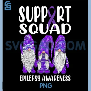 Support Squad PNG, Gnomes Purple PNG, Warrior Epilepsy Awareness PNG