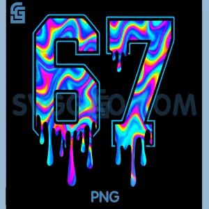 Swirl Six Seven Drip 6 7 PNG, Meme Gen Alpha Slang PNG