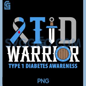 Diabetes Awareness Ribbon PNG, T1D Warrior Type 1 PNG