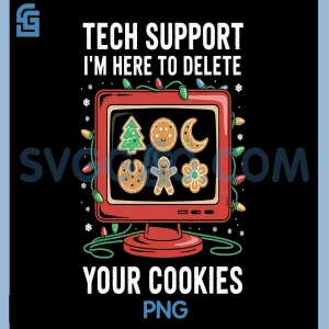 Tech Support Cookie PNG, Gingerbread Christmas Tech Humor Quote PNG