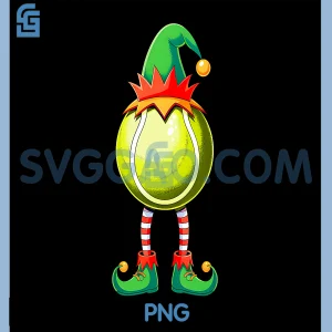 Tennis Elf PNG, Christmas Funny PNG, Xmas Elf Tennis PNG