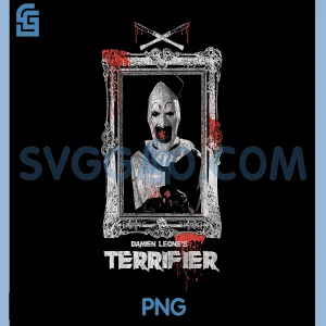 Terrifier Art The Clown PNG, Bloody Fancy Frame Horror Movie PNG