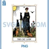 The Cat Lady PNG, Tarot Card PNG, Vintage Gothic Cat PNG