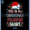 Christmas Pajama Shirt PNG, Funny Santa Hat Holiday Family PJs Design PNG