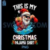 Cute Xmas Pajama Shirt PNG, Festive Santa Hat Lights Holiday Humor PNG