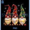 Three Gnomes PNG, Buffalo Plaid Red Christmas PNG