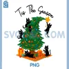 Tis The Season PNG, Christmas Tree Cute Black Cat PNG