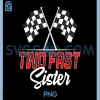 Two Fast Sister PNG, Second Birthday Racing PNG, Car Sister Family Matching PNG