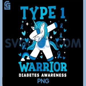 Type One Diabetes Awareness PNG, Unicorn T1D Diabetic PNG