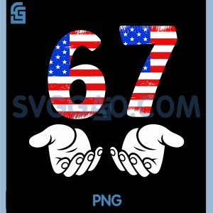 USA Flag Six Seven 6 7 PNG, Meme Gen Alpha Slang PNG, 6 7 Hands Funny PNG