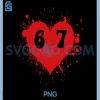 Six Seven Hearts 6 7 PNG, Valentines Day PNG, Meme Gen Alpha Slang PNG
