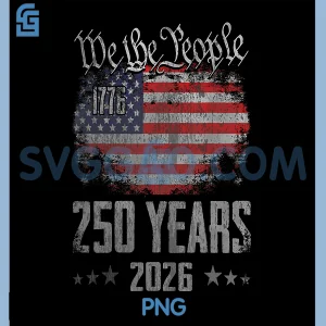 Vintage 250 Years 1776-2026 PNG, 250th Birthday 4th July PNG